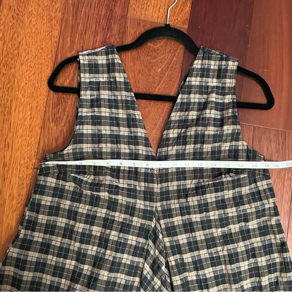 GANNI Seersucker Plaid Check Dress Black Brown Quiet Luxury Classic Sz 38 M B30 - Picture 11 of 13